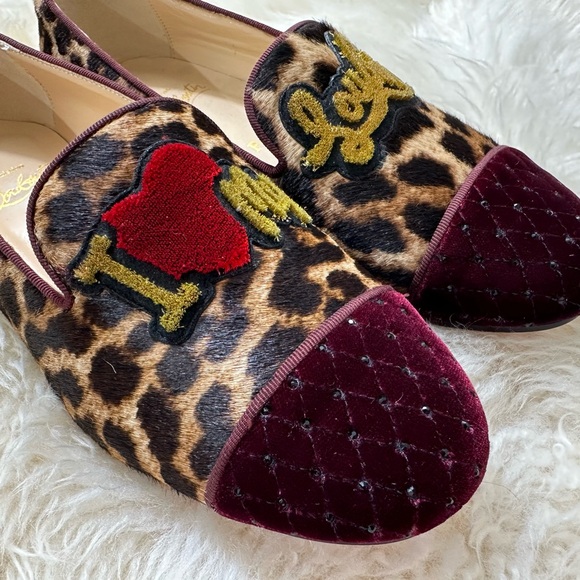Christian Louboutin red bottom flat shoes us7.5 - Picture 2 of 10